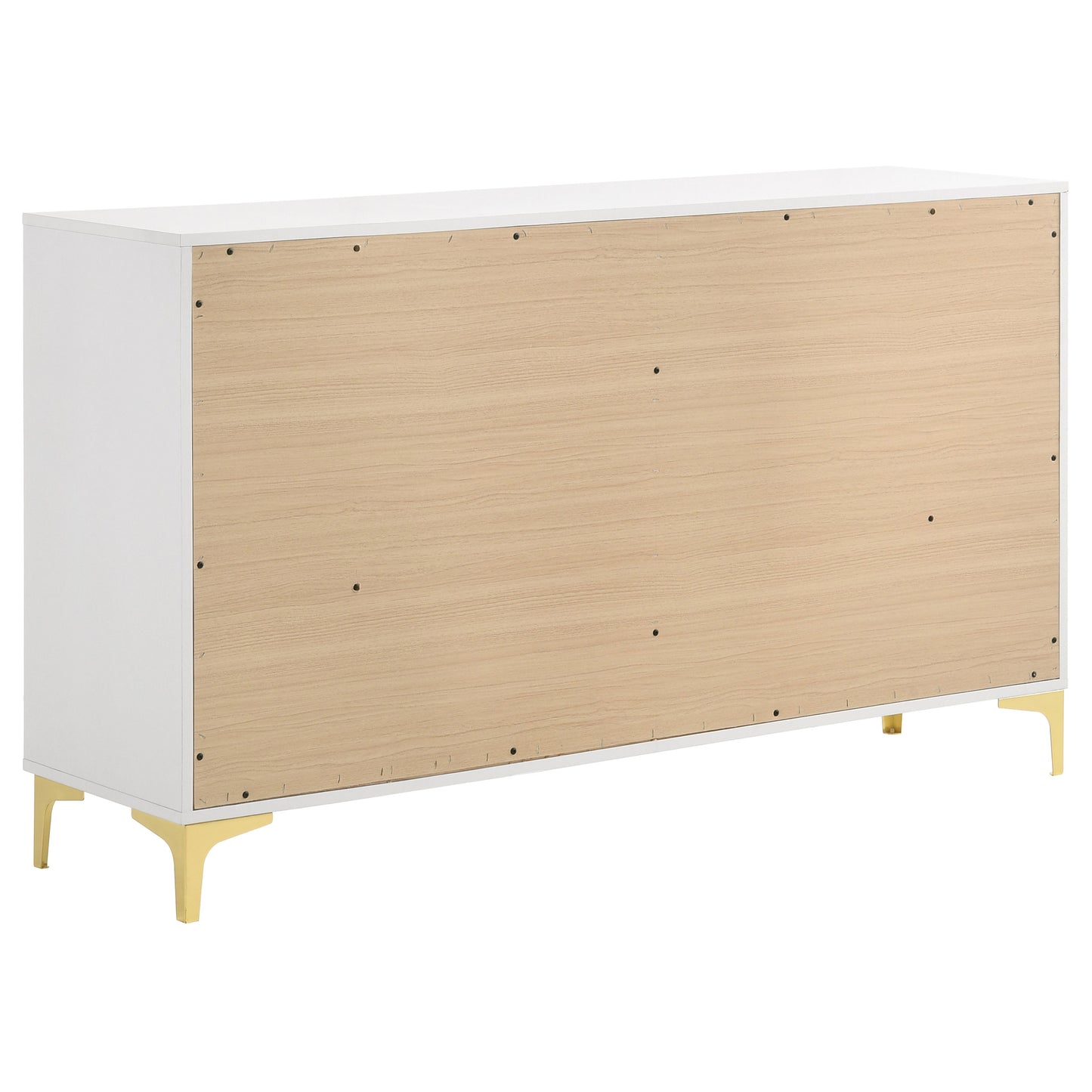White Wood 6 Drawer Dresser for Modern Bedroom Storage