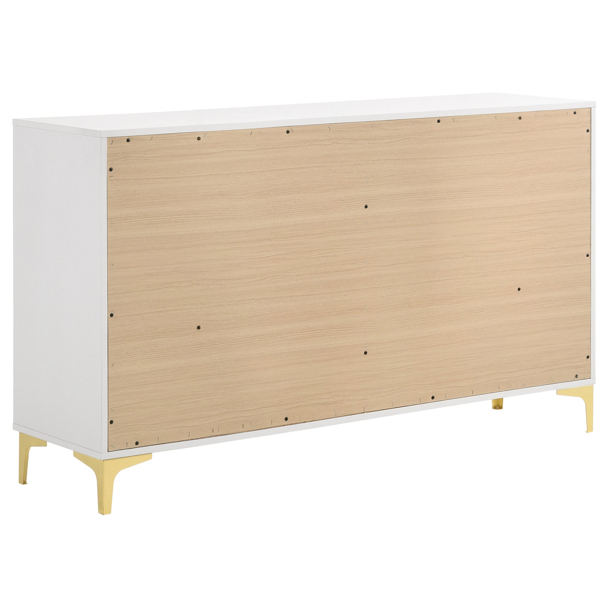 White Wood 6 Drawer Dresser for Modern Bedroom Storage