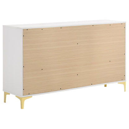 White Wood 6 Drawer Dresser for Modern Bedroom Storage