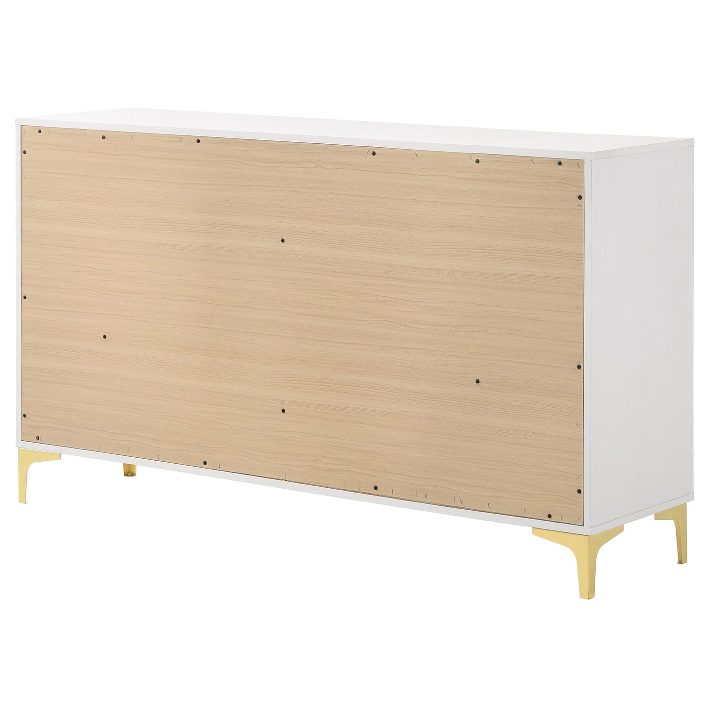 White Wood 6 Drawer Dresser for Modern Bedroom Storage