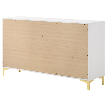 White Wood 6 Drawer Dresser for Modern Bedroom Storage