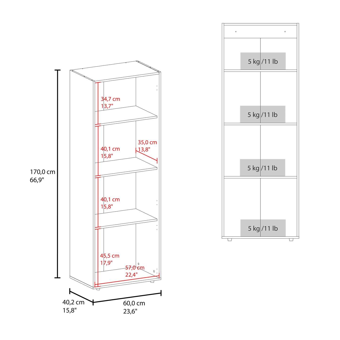 3-Door Natural Oak Tall Wardrobe Cabinet - 66.9" Wide for Bedroom