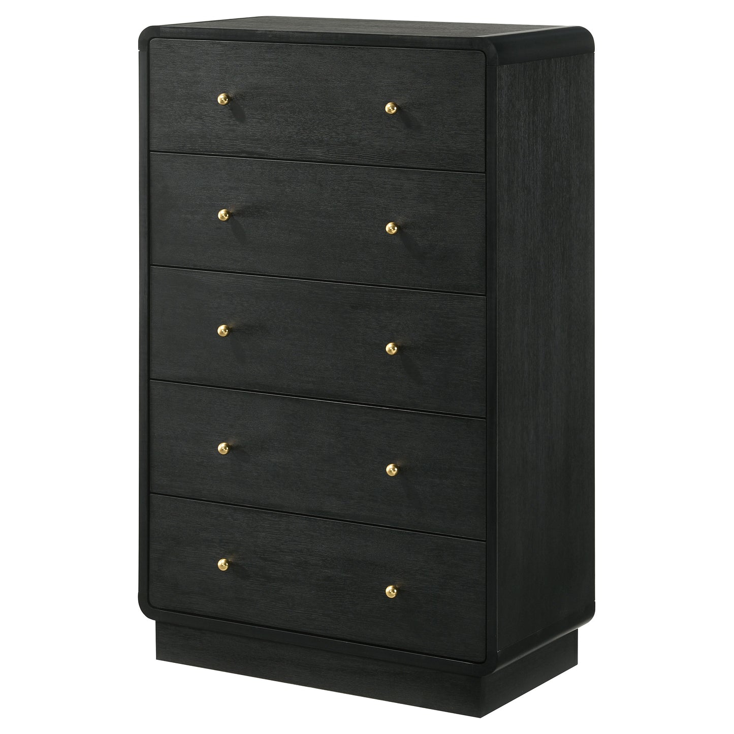 Burton Black 5-Drawer Chest - Mid-Century Modern Storage