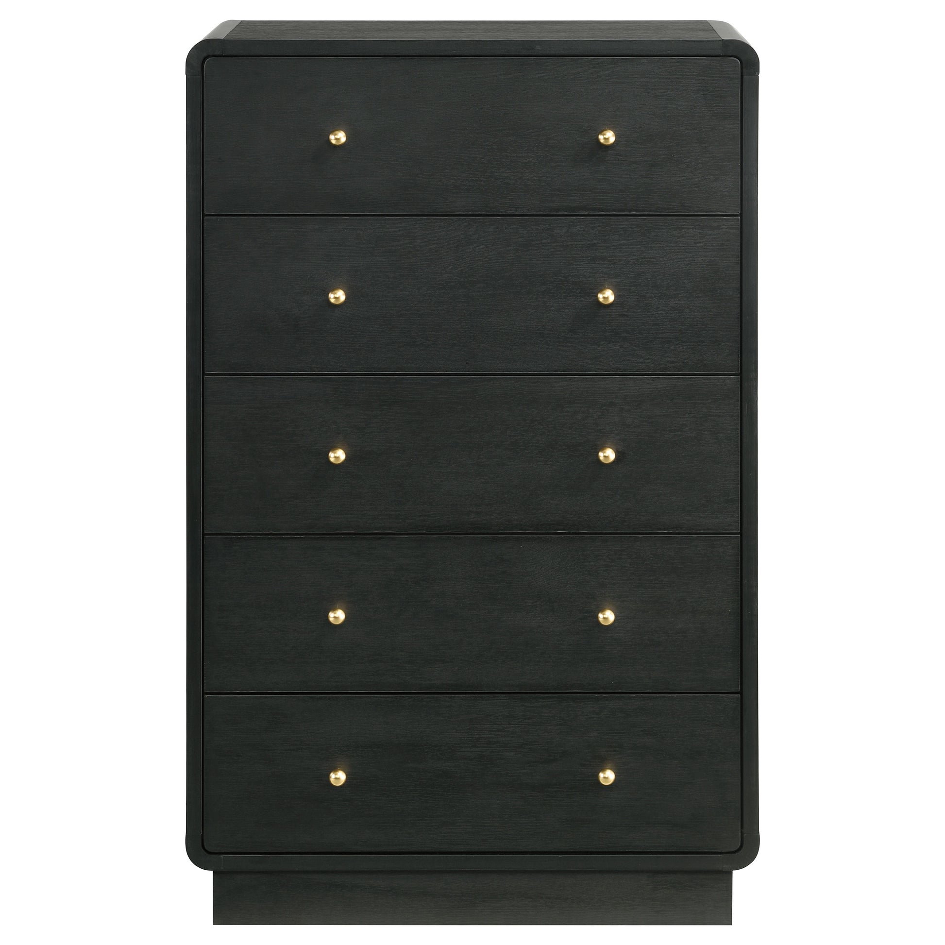 Burton Black 5-Drawer Chest - Mid-Century Modern Storage