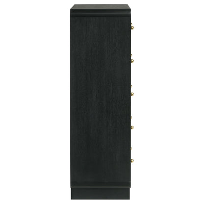 Burton Black 5-Drawer Chest - Mid-Century Modern Storage