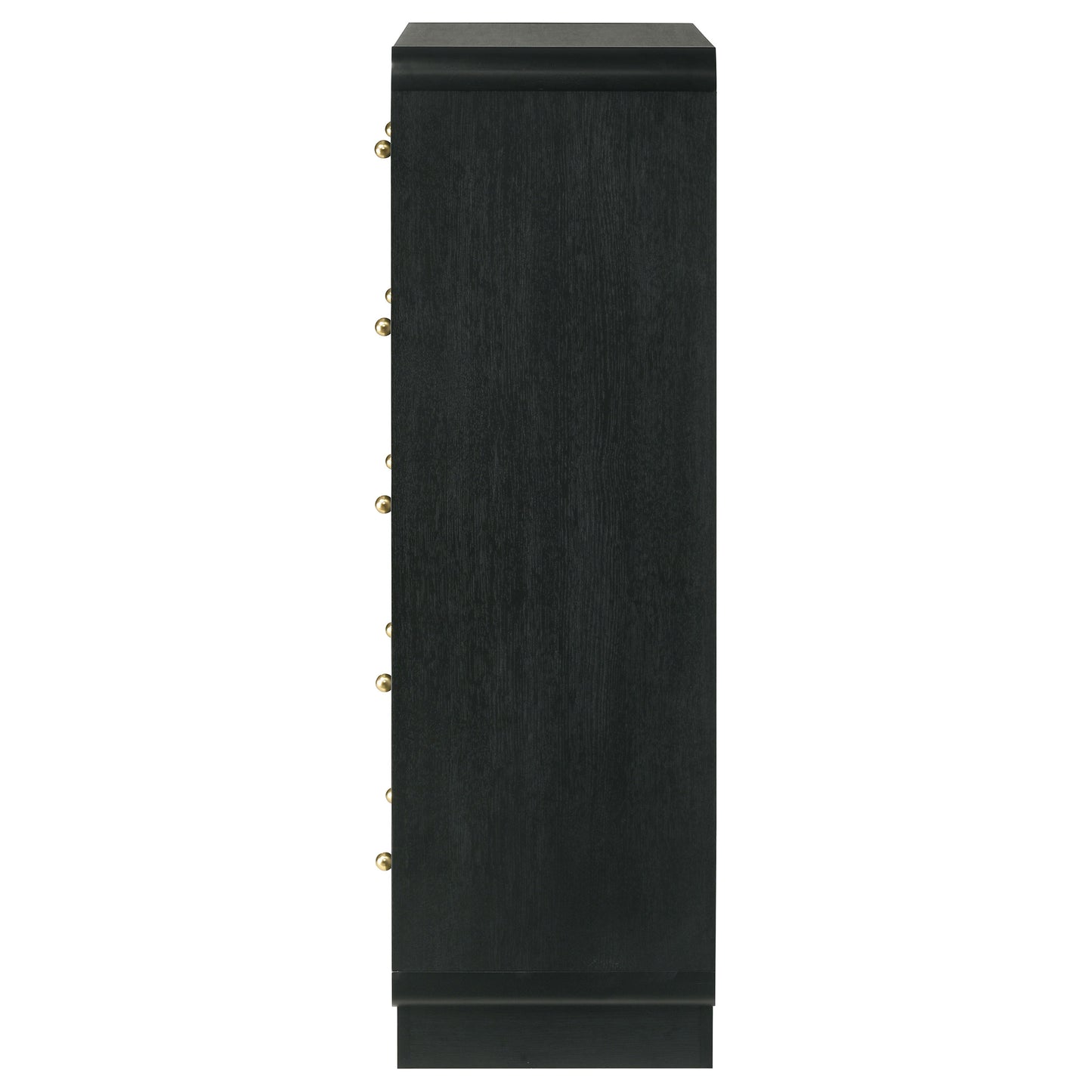 Burton Black 5-Drawer Chest - Mid-Century Modern Storage