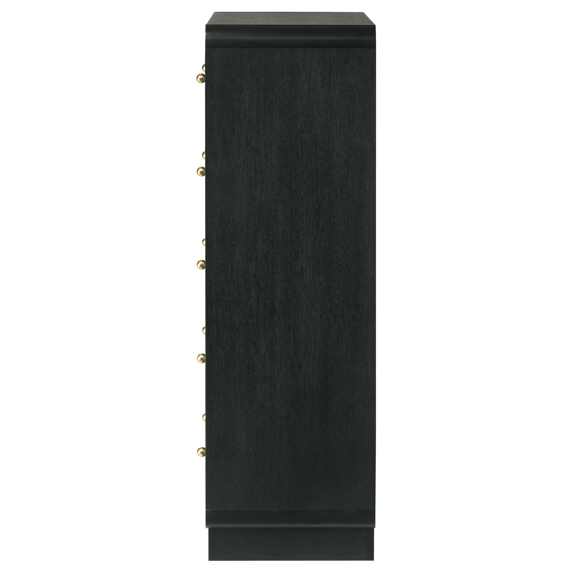Burton Black 5-Drawer Chest - Mid-Century Modern Storage