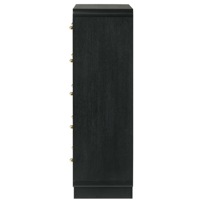 Burton Black 5-Drawer Chest - Mid-Century Modern Storage