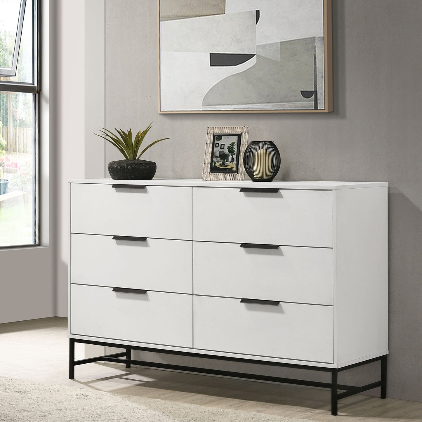 Taraval White 6-drawer Bedroom Dresser