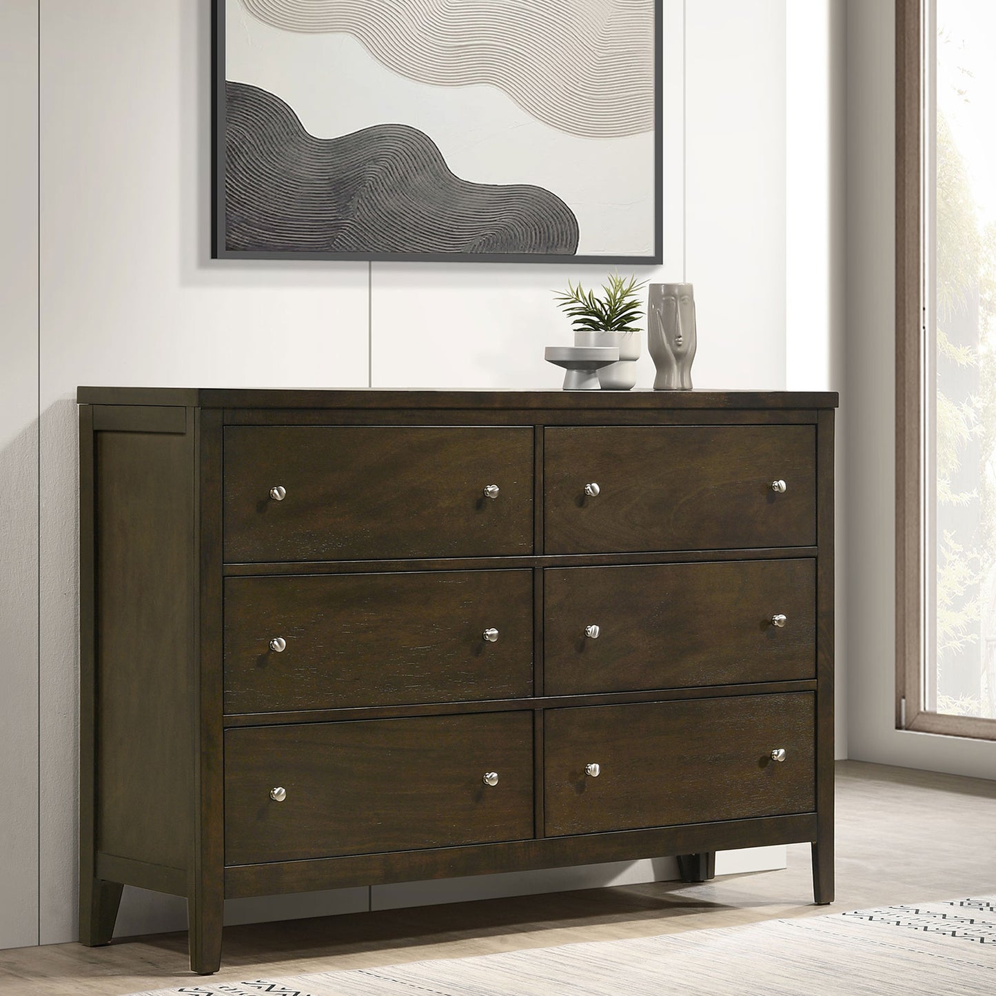 Clement Dark Cocoa 6-drawer Dresser Cabinet