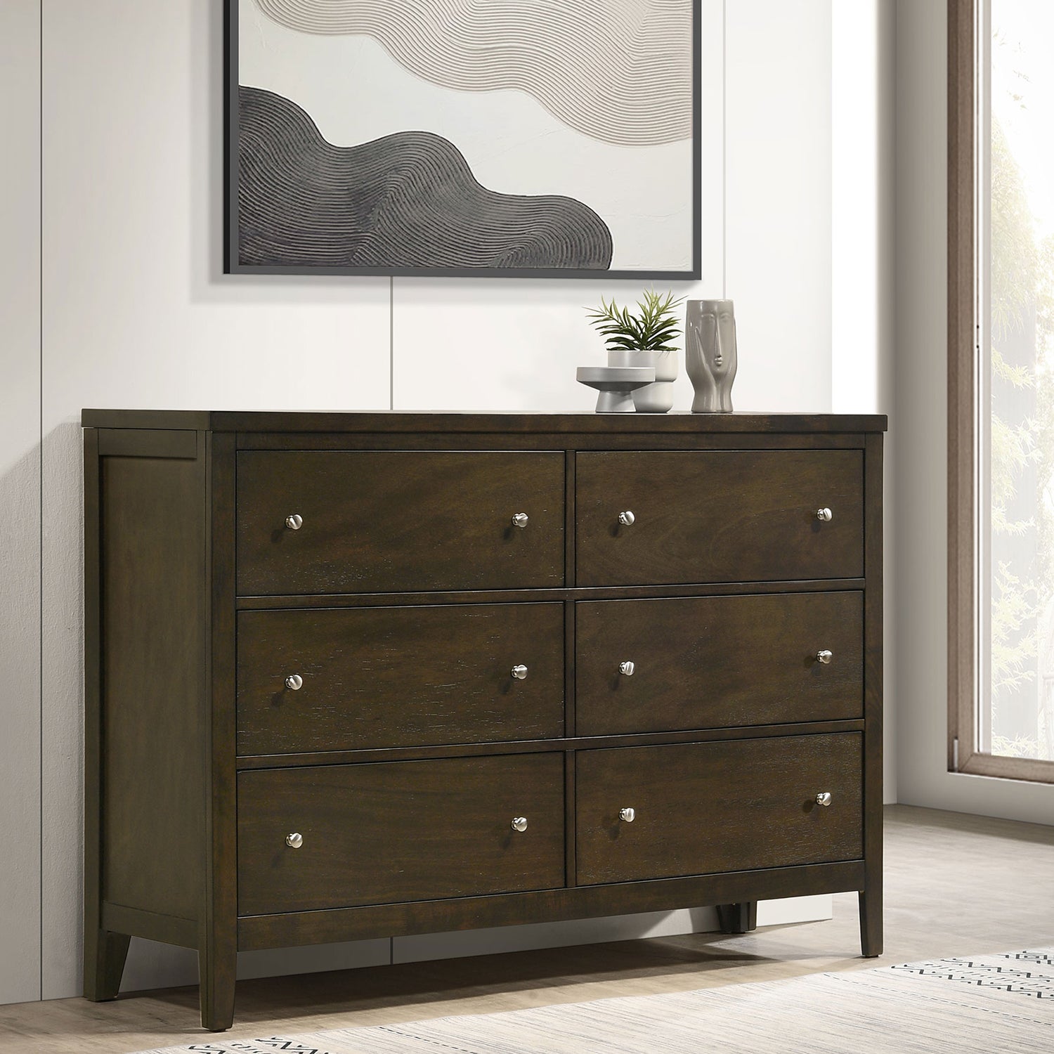 Clement Dark Cocoa 6-drawer Dresser Cabinet