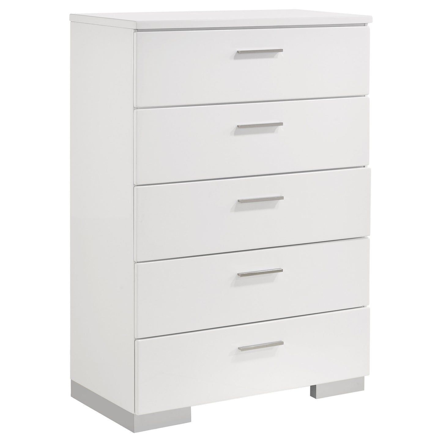 White 5-Drawer Chest - Modern Bedroom Storage