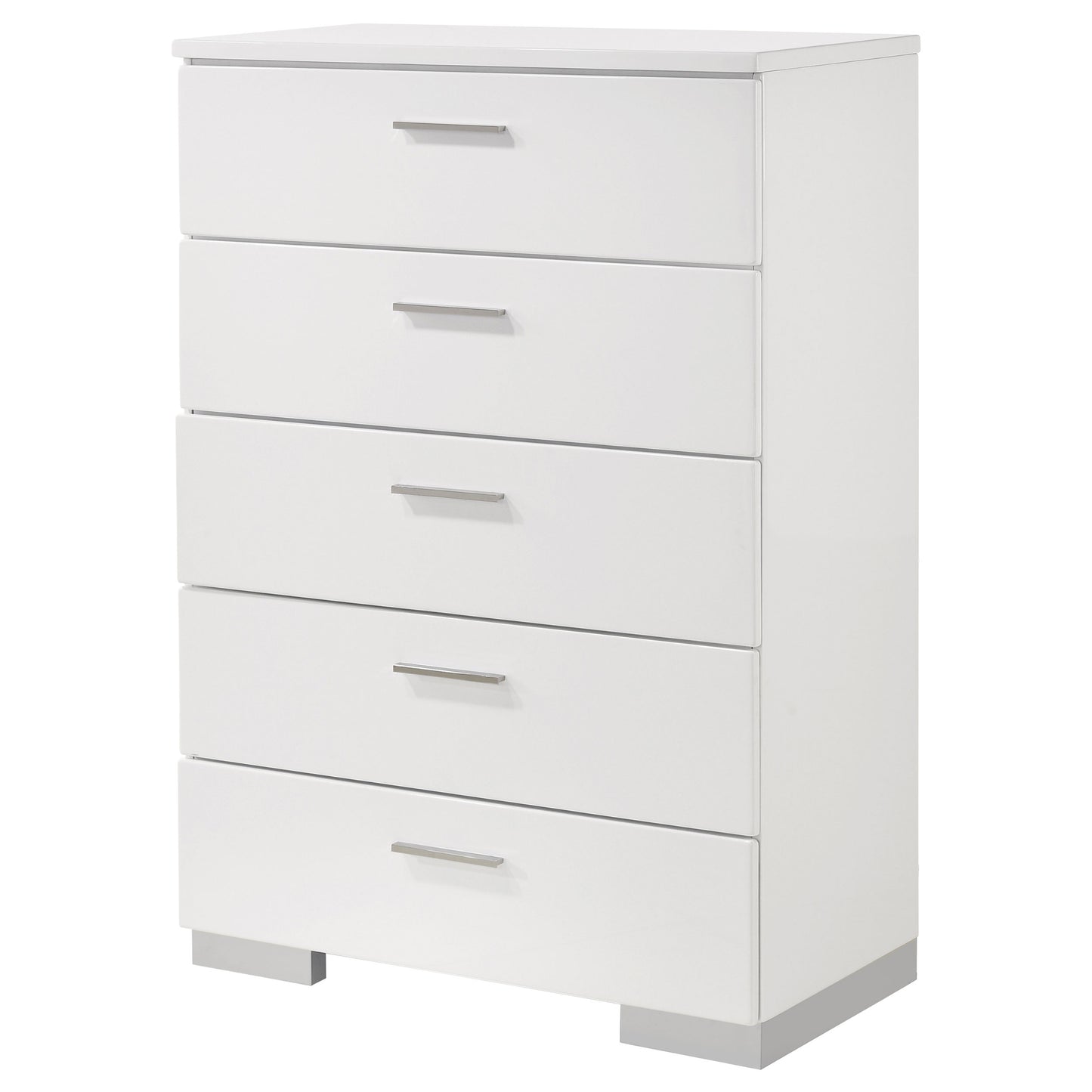 White 5-Drawer Chest - Modern Bedroom Storage