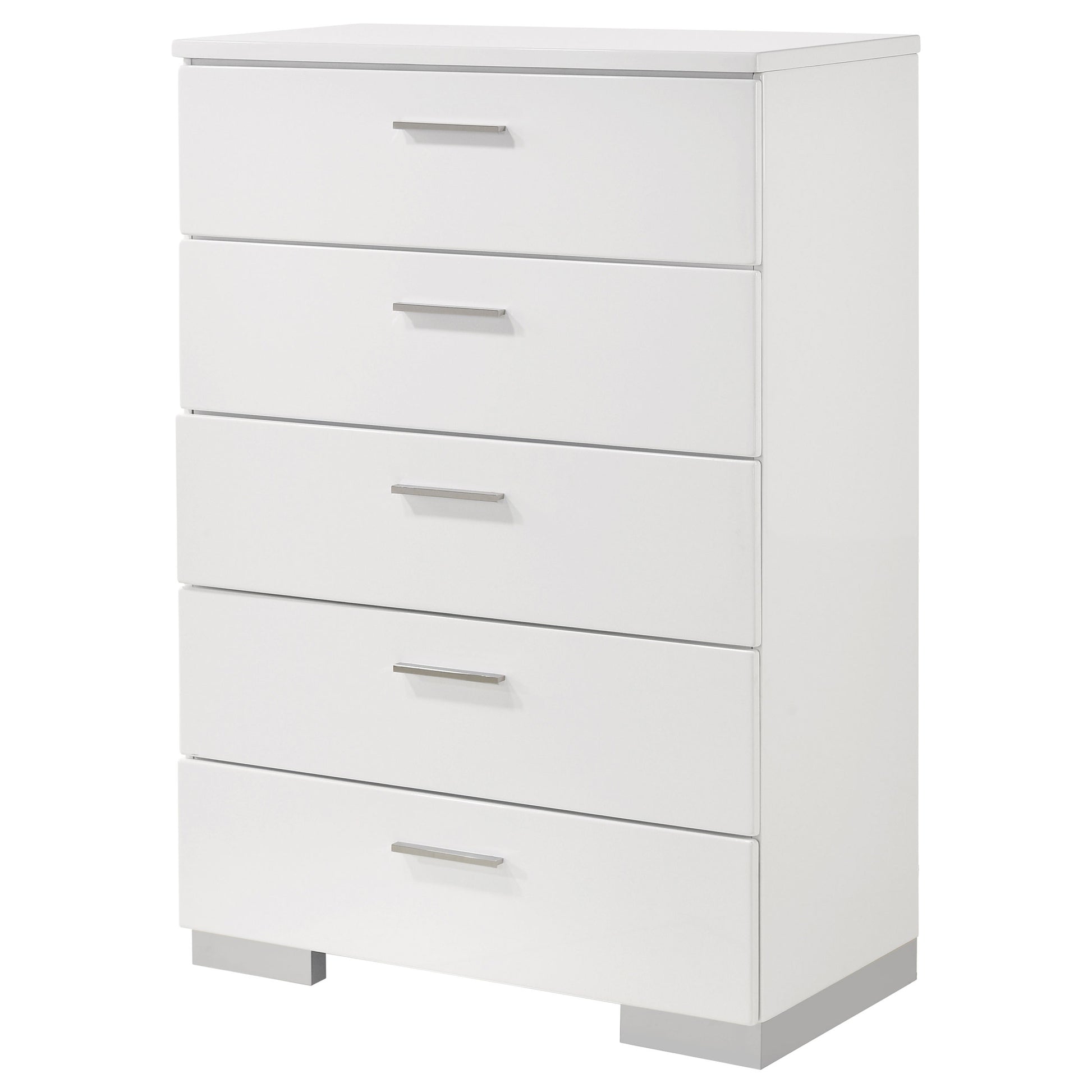 White 5-Drawer Chest - Modern Bedroom Storage