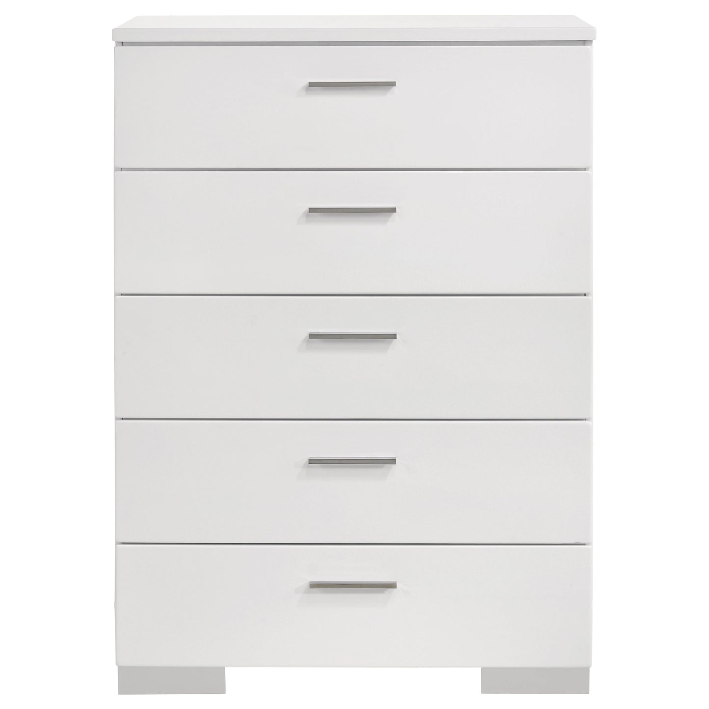 White 5-Drawer Chest - Modern Bedroom Storage