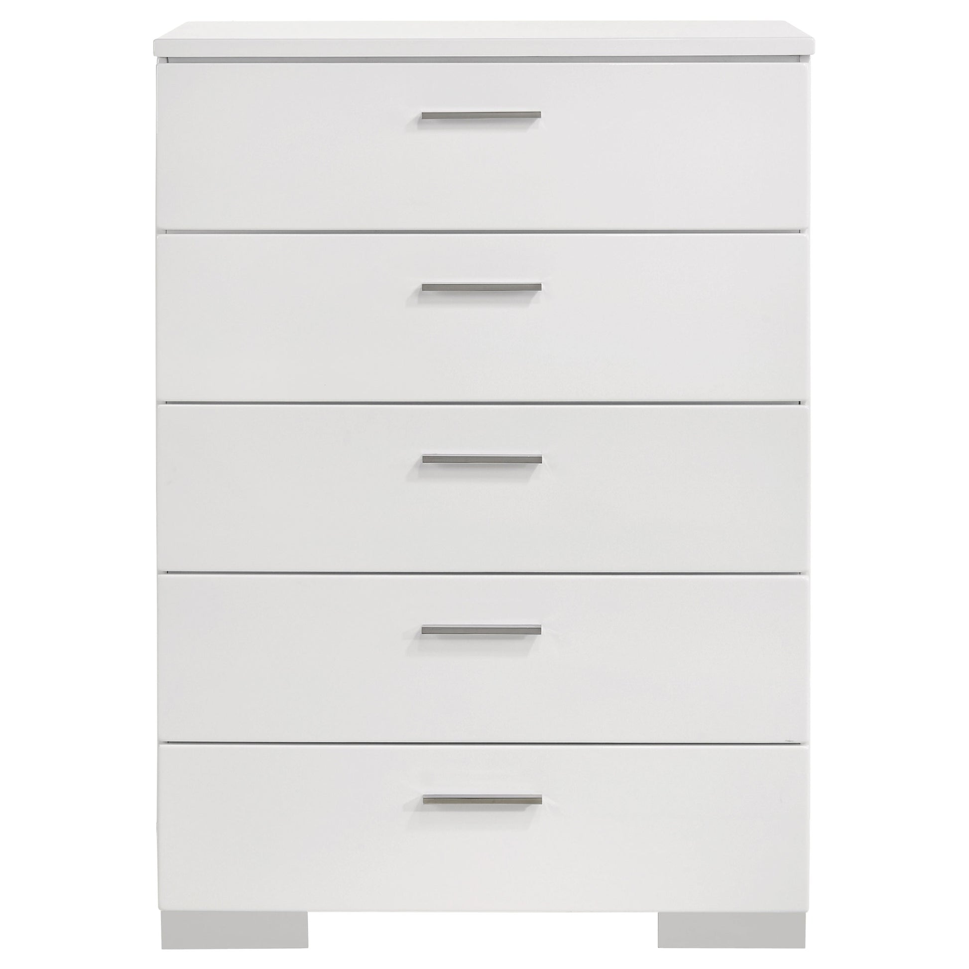 White 5-Drawer Chest - Modern Bedroom Storage