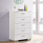 Dulcey White High Gloss 5-drawer Bedroom Chest