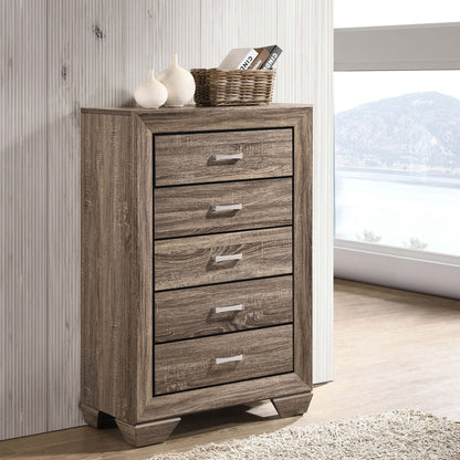 Harrison Washed Taupe 5-drawer Bedroom Chest