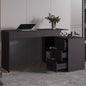 Wenge L-Shaped Desk with 3 Drawers and Storage Space