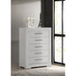 Pierce White High Gloss 5-drawer Bedroom Chest