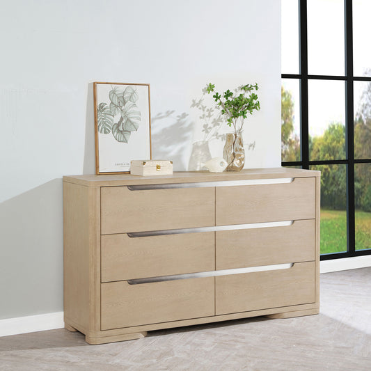 Mirador Light Elm 6-drawer Bedroom Dresser