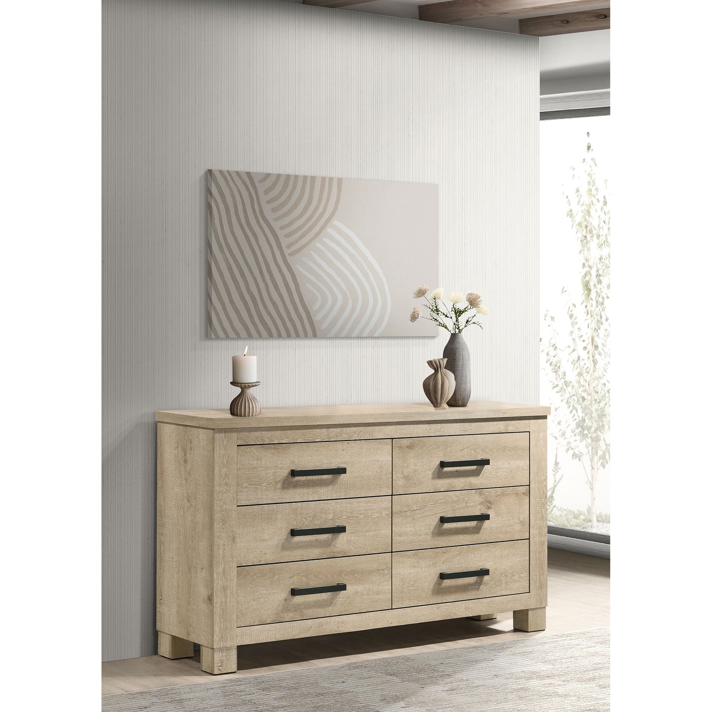 Sansome Weathered Oak 6-drawer Bedroom Dresser