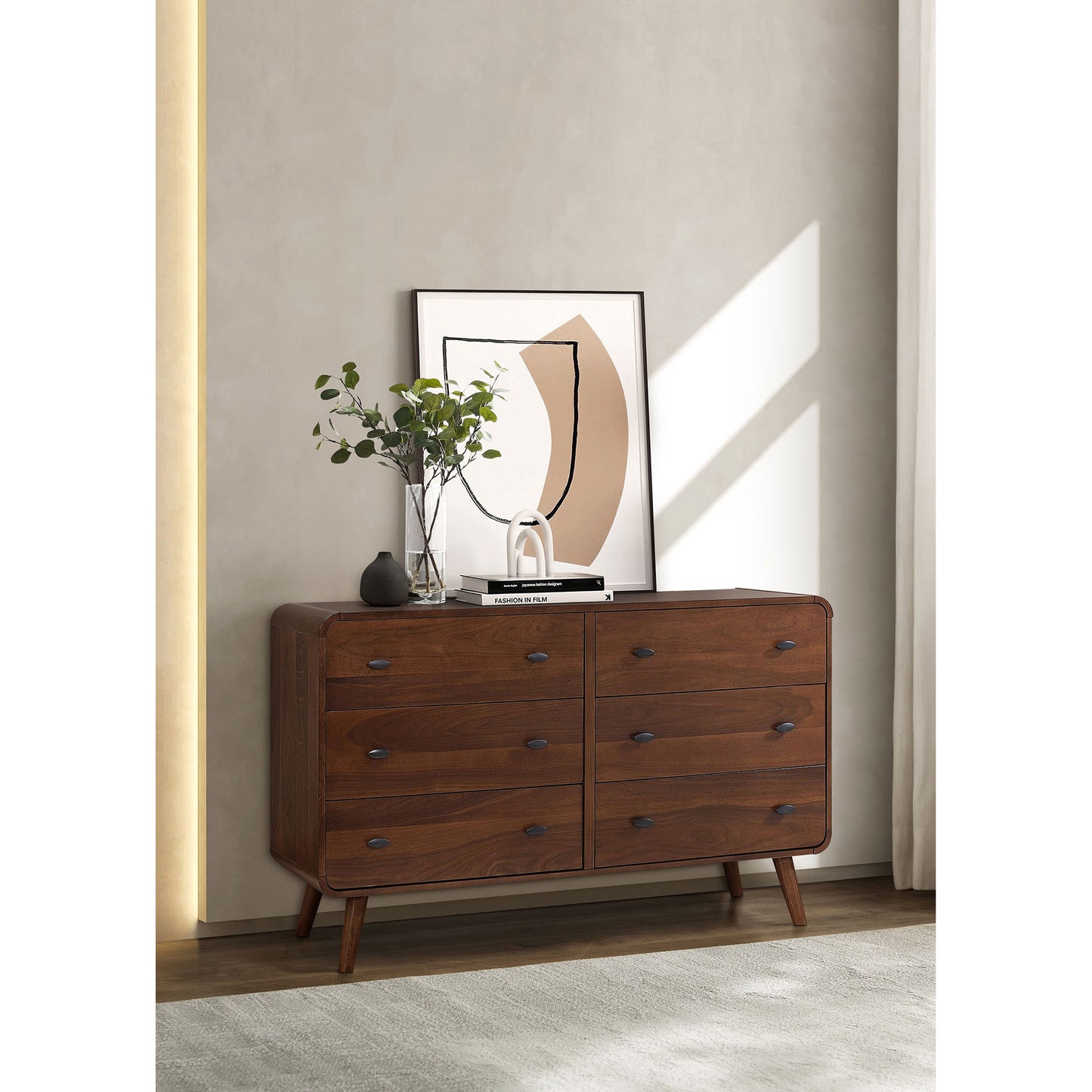 Winston Dark Walnut 6-drawer Bedroom Dresser