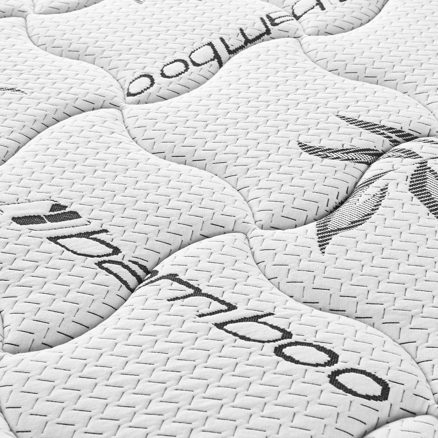 Twin Size White Upholstered Mattress with Bamboo Cover