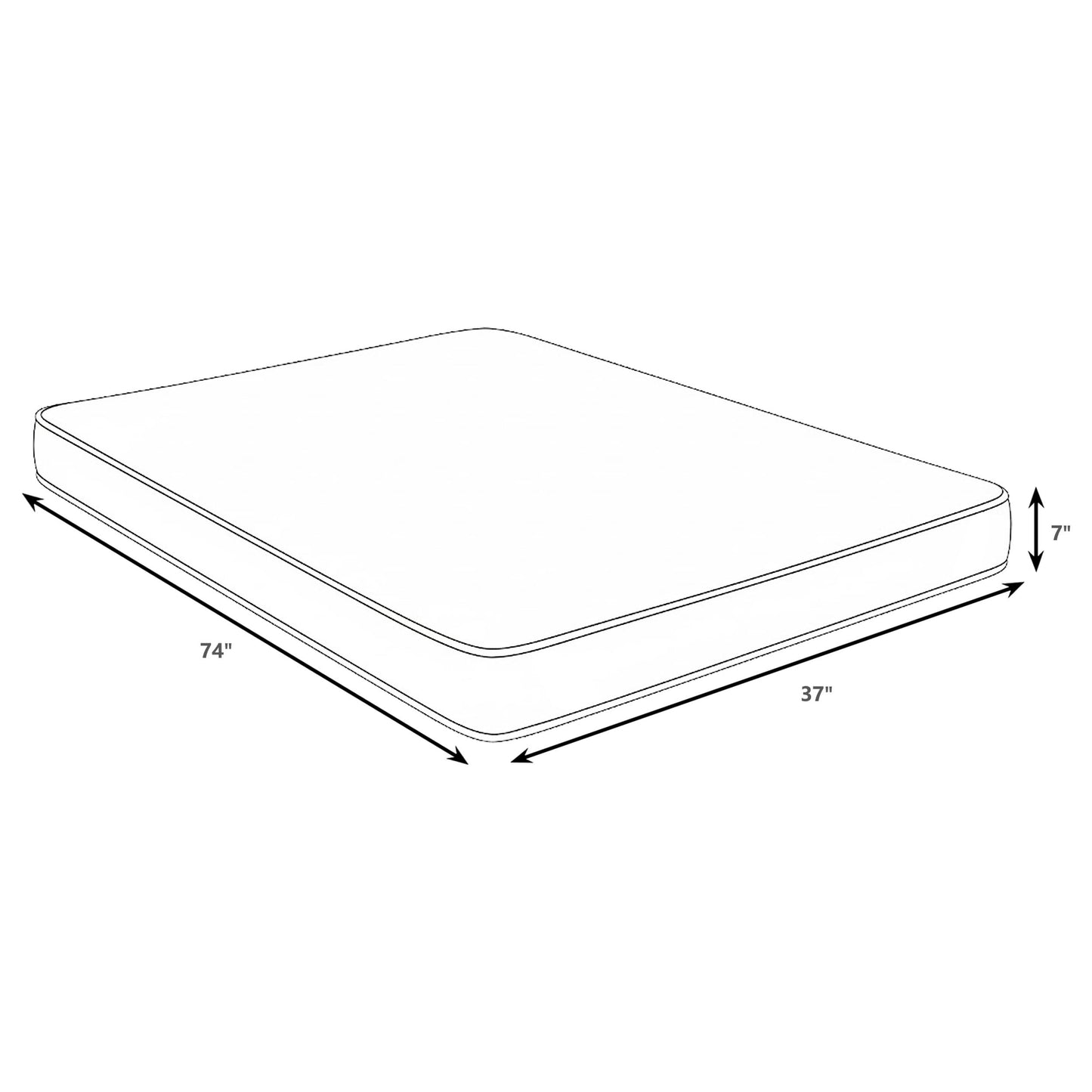 Twin Size White Upholstered Mattress with Bamboo Cover