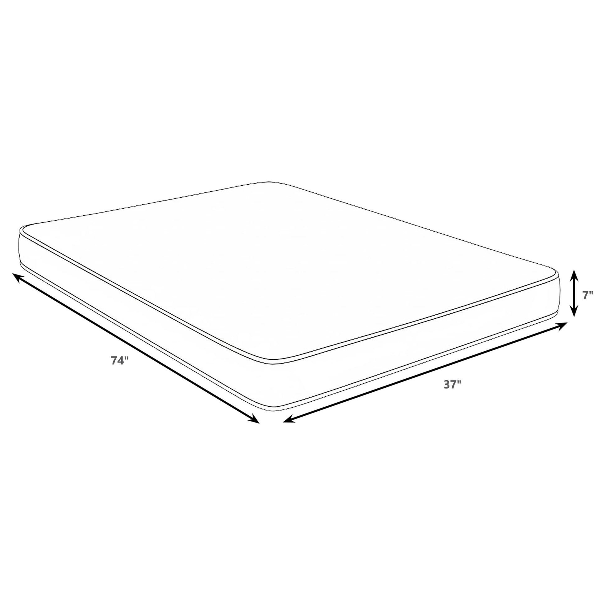 Twin Size White Upholstered Mattress with Bamboo Cover