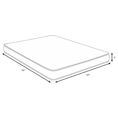 Twin Size White Upholstered Mattress with Bamboo Cover