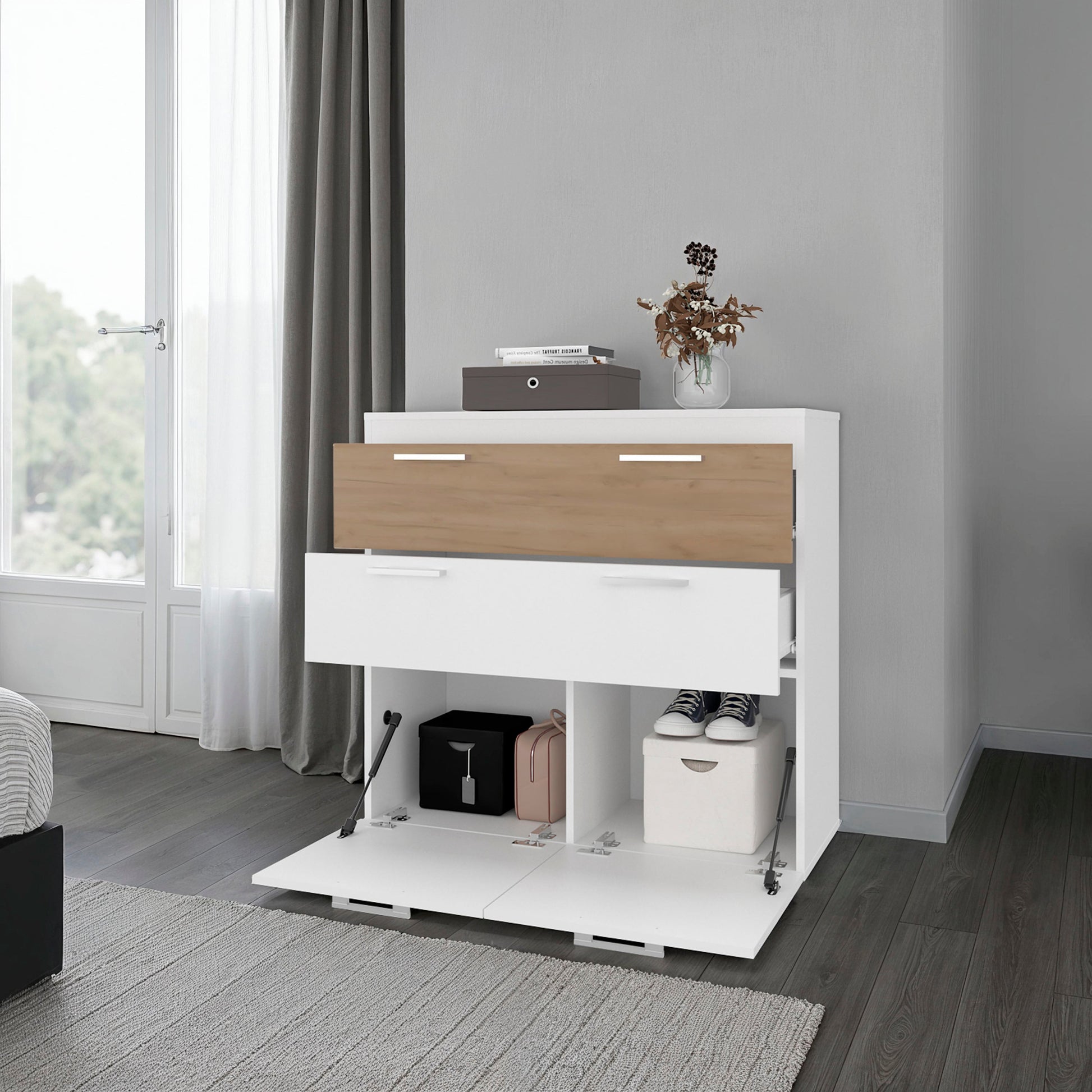 White Oak Dresser - 35.4" Bedroom Storage Cabinet