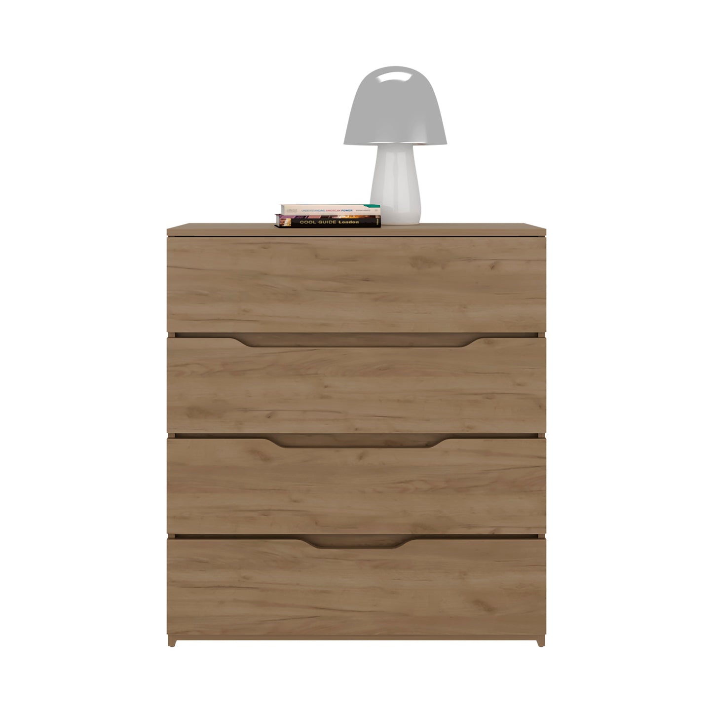 31.5" Oak Modern 4-Drawer Dresser for Bedroom Storage