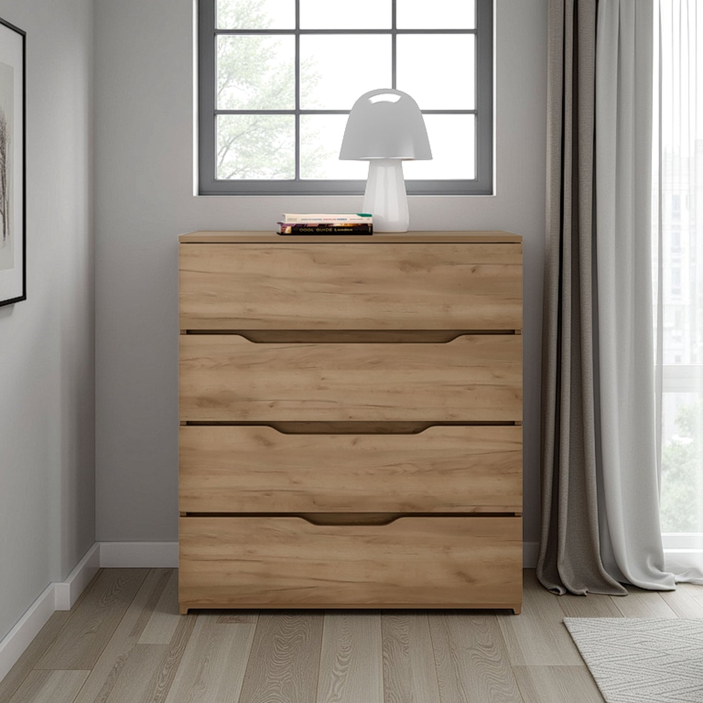 Natural Oak Dresser with 4-Drawer