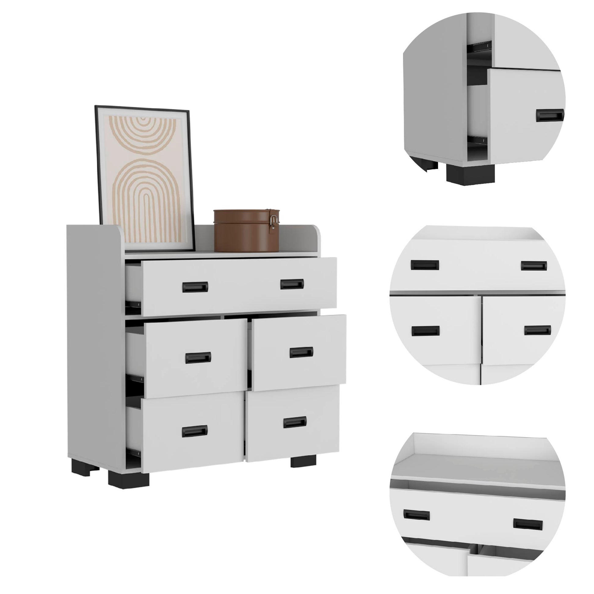 White 5-Drawer Dresser - Bedroom Storage