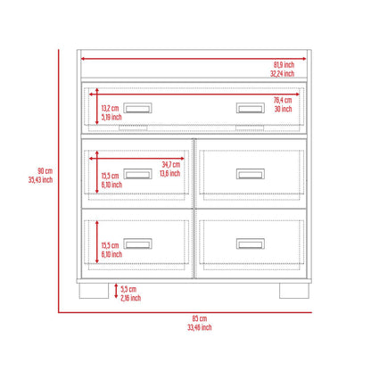 White 5-Drawer Dresser - Bedroom Storage