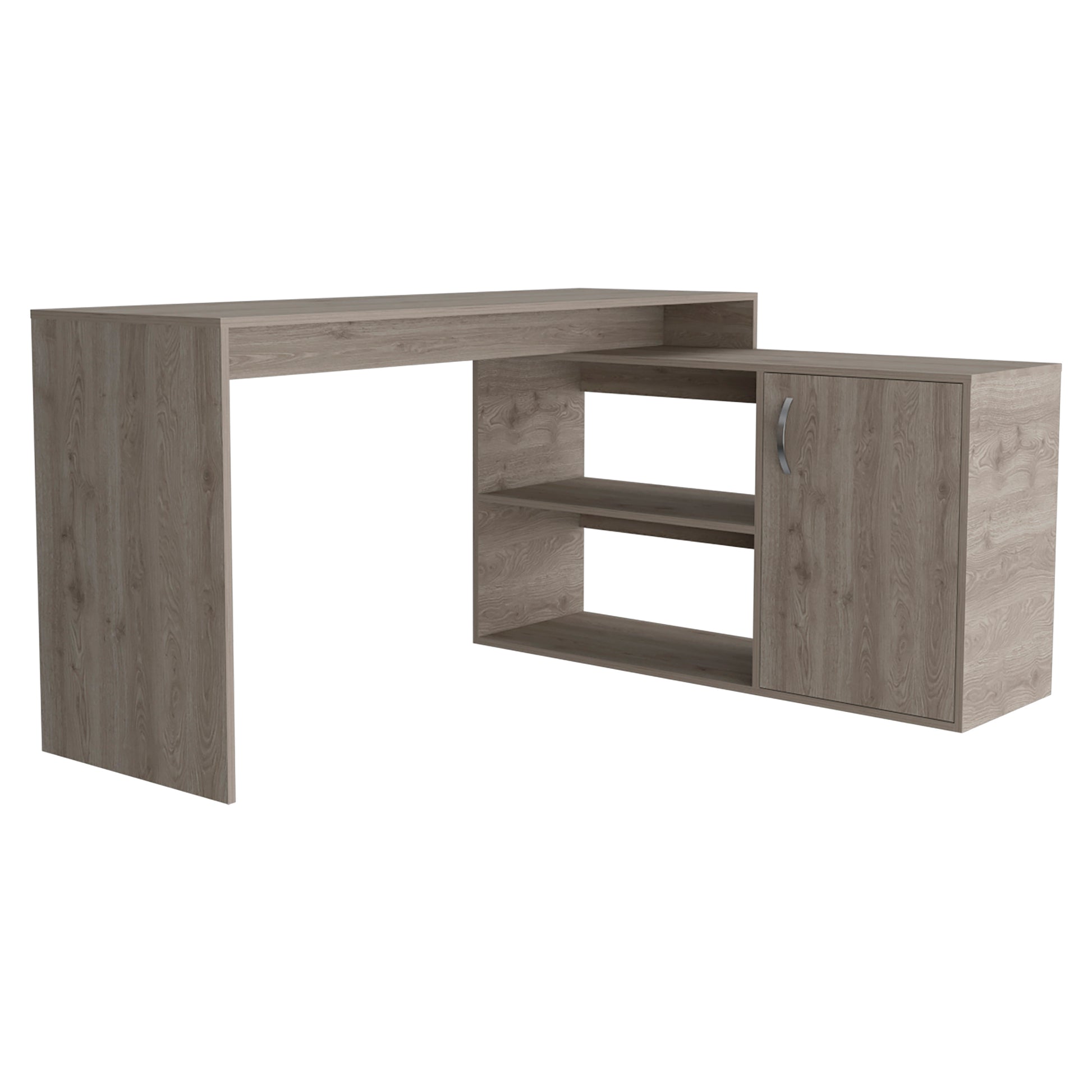 Light Gray L-Shaped Writing Desk - 59.64" Workspace