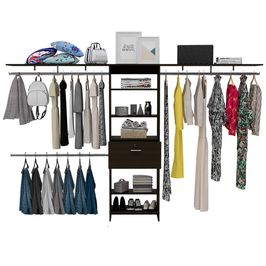 Bergen 1-Drawer Closet System - Black Storage Unit