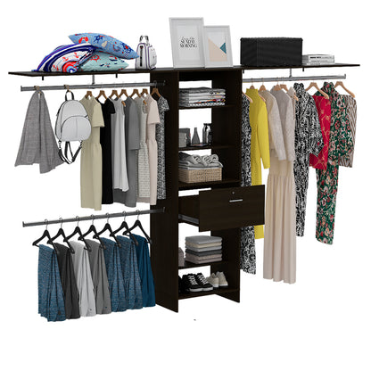 Bergen 1-Drawer Closet System - Black Storage Unit