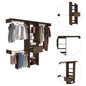 Brown 16.3" x 98.4" Bedroom Storage Unit