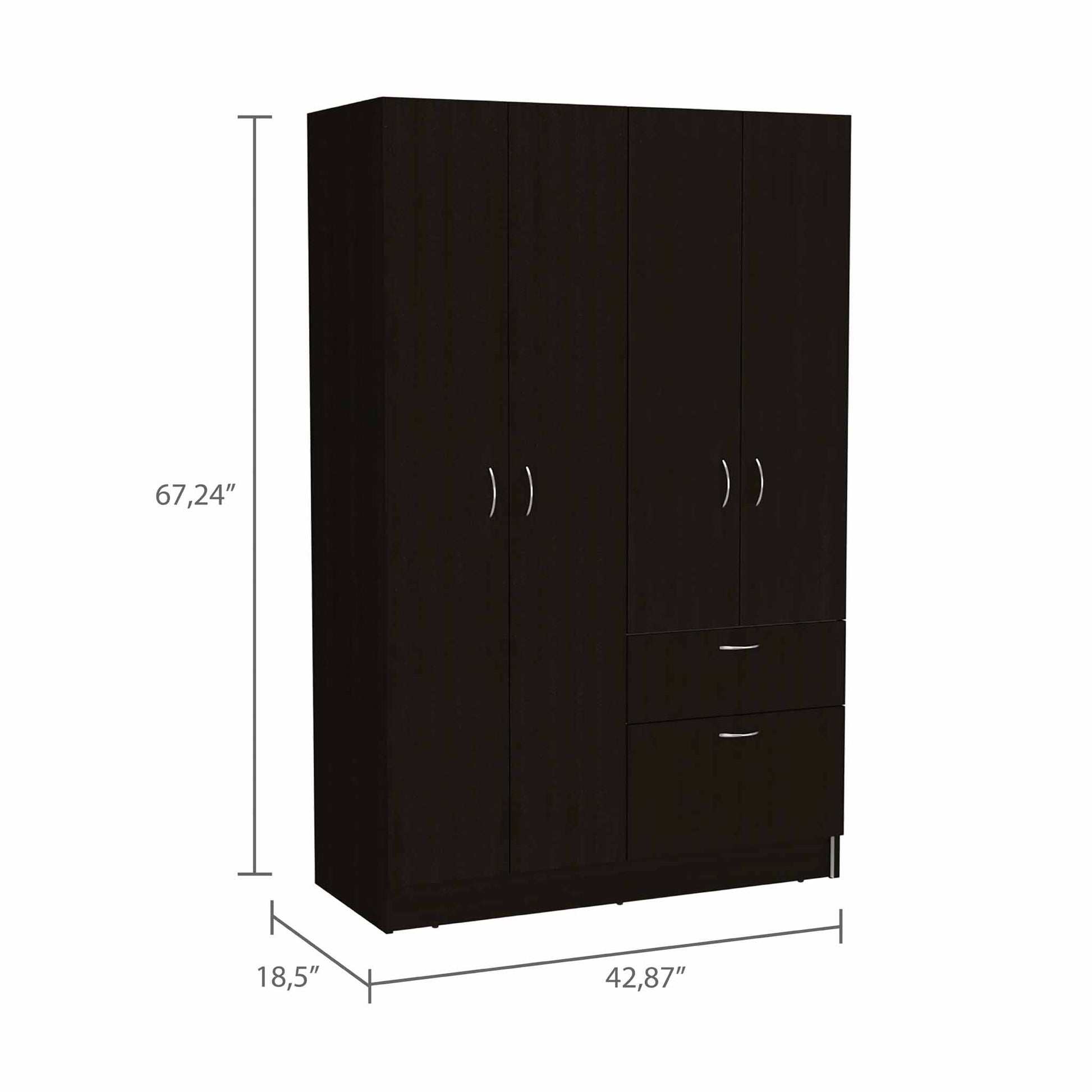 1-Drawer Rectangle Armoire Wenge and White - Dressers, Chests & Wardrobes