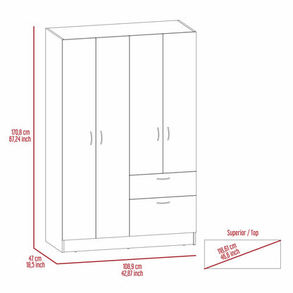 1-Drawer Rectangle Armoire Wenge and White - Dressers, Chests & Wardrobes