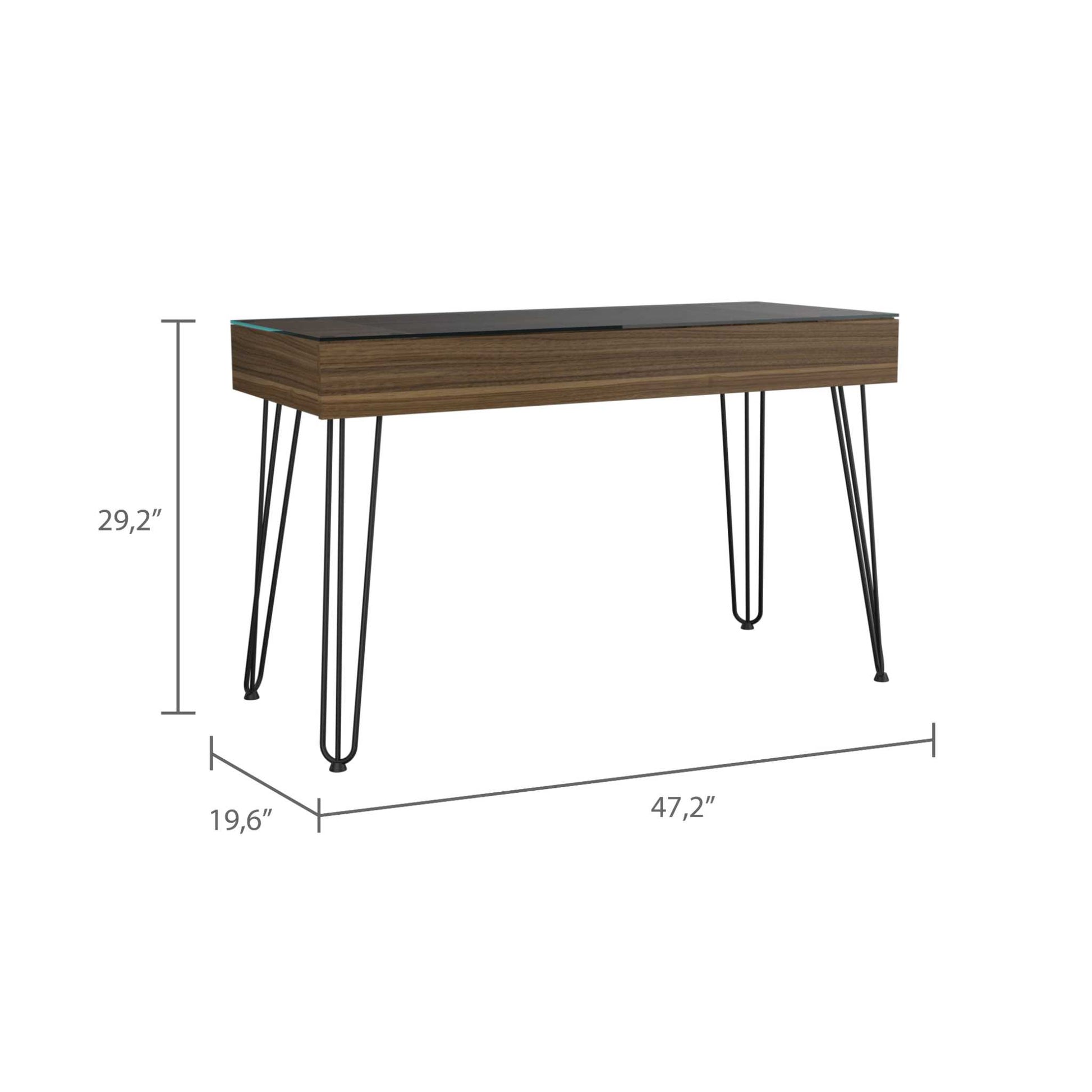 Mahogany 1-Drawer Desk - Brown Particle Board