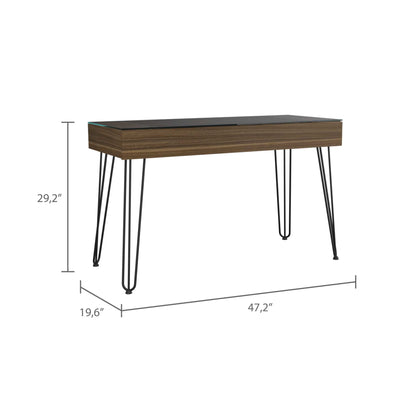 Mahogany 1-Drawer Desk - Brown Particle Board