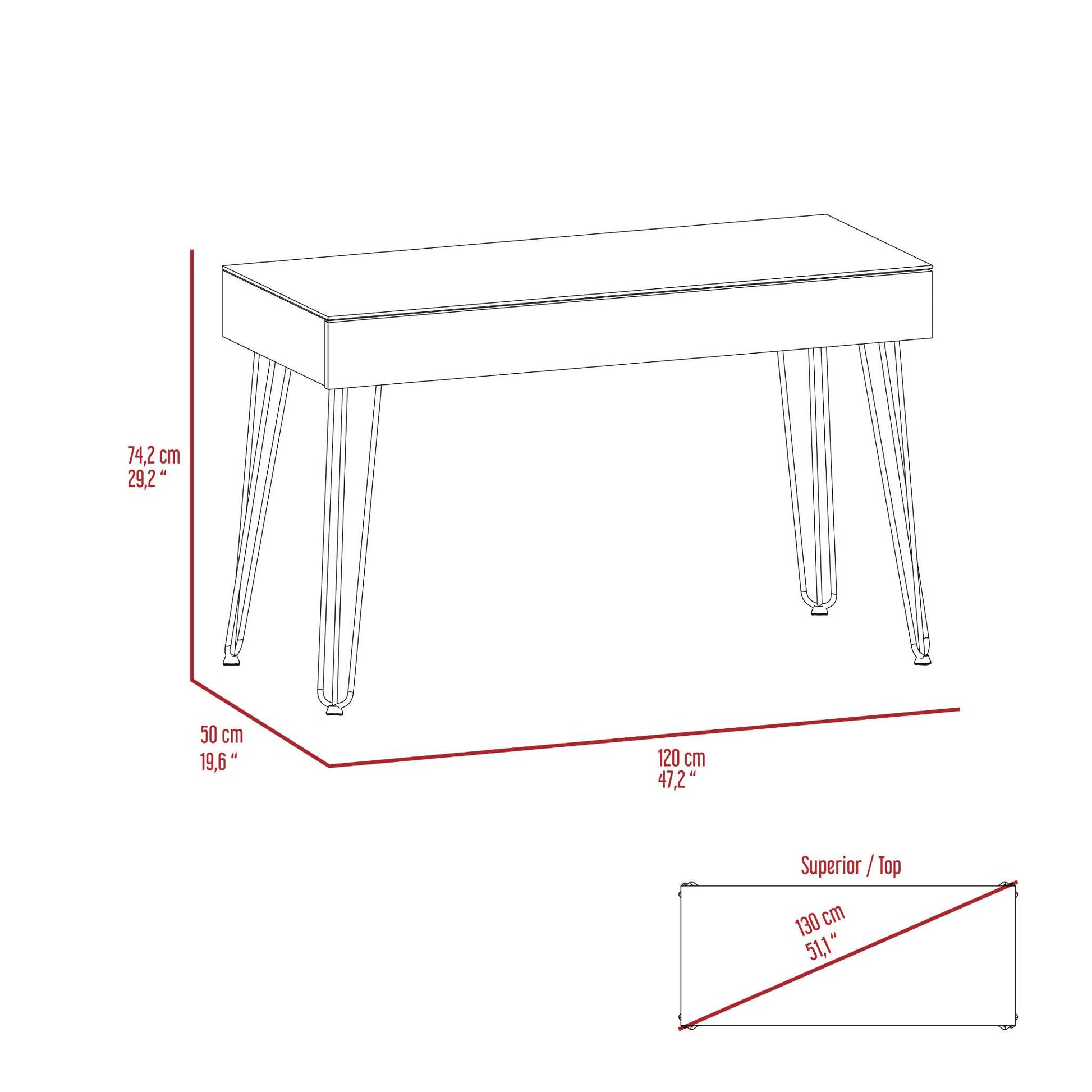 Mahogany 1-Drawer Desk - Brown Particle Board