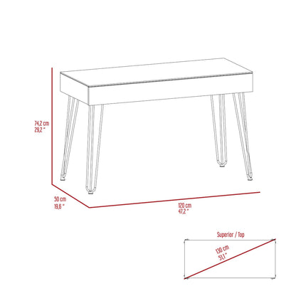 Mahogany 1-Drawer Desk - Brown Particle Board