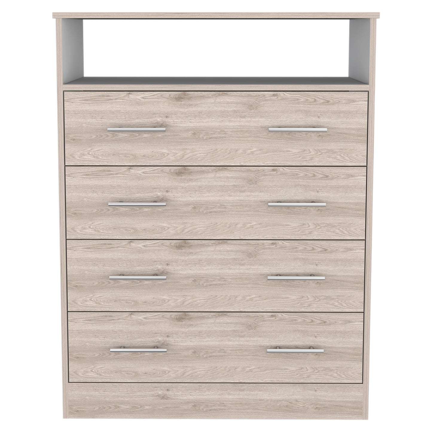 Light Gray 4-Drawer Rectangle Dresser - Bedroom Storage