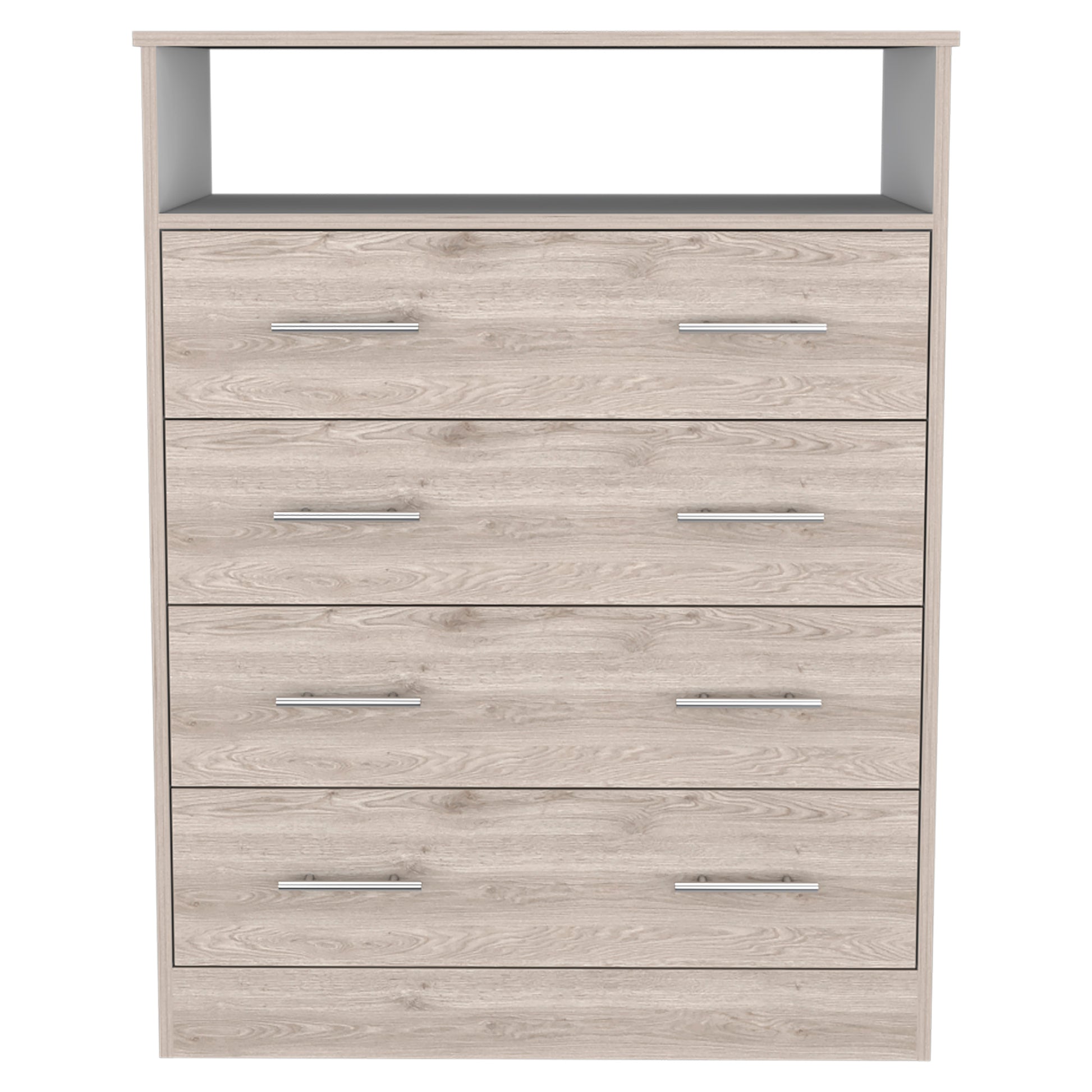 Light Gray 4-Drawer Rectangle Dresser - Bedroom Storage