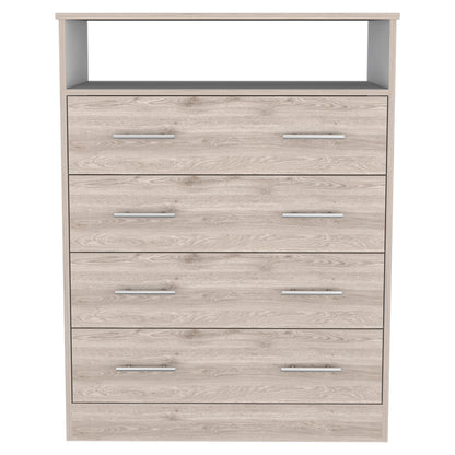 Light Gray 4-Drawer Rectangle Dresser - Bedroom Storage