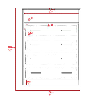 Light Gray 4-Drawer Rectangle Dresser - Bedroom Storage